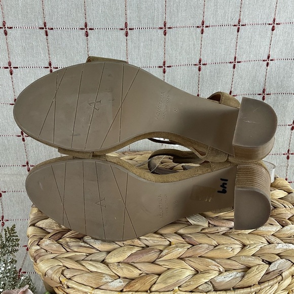 Aquatalia Brown Suede Ankle Wrap Heeled Sandals Size 8 PreLoved Ankle Buckle - Picture 5 of 7